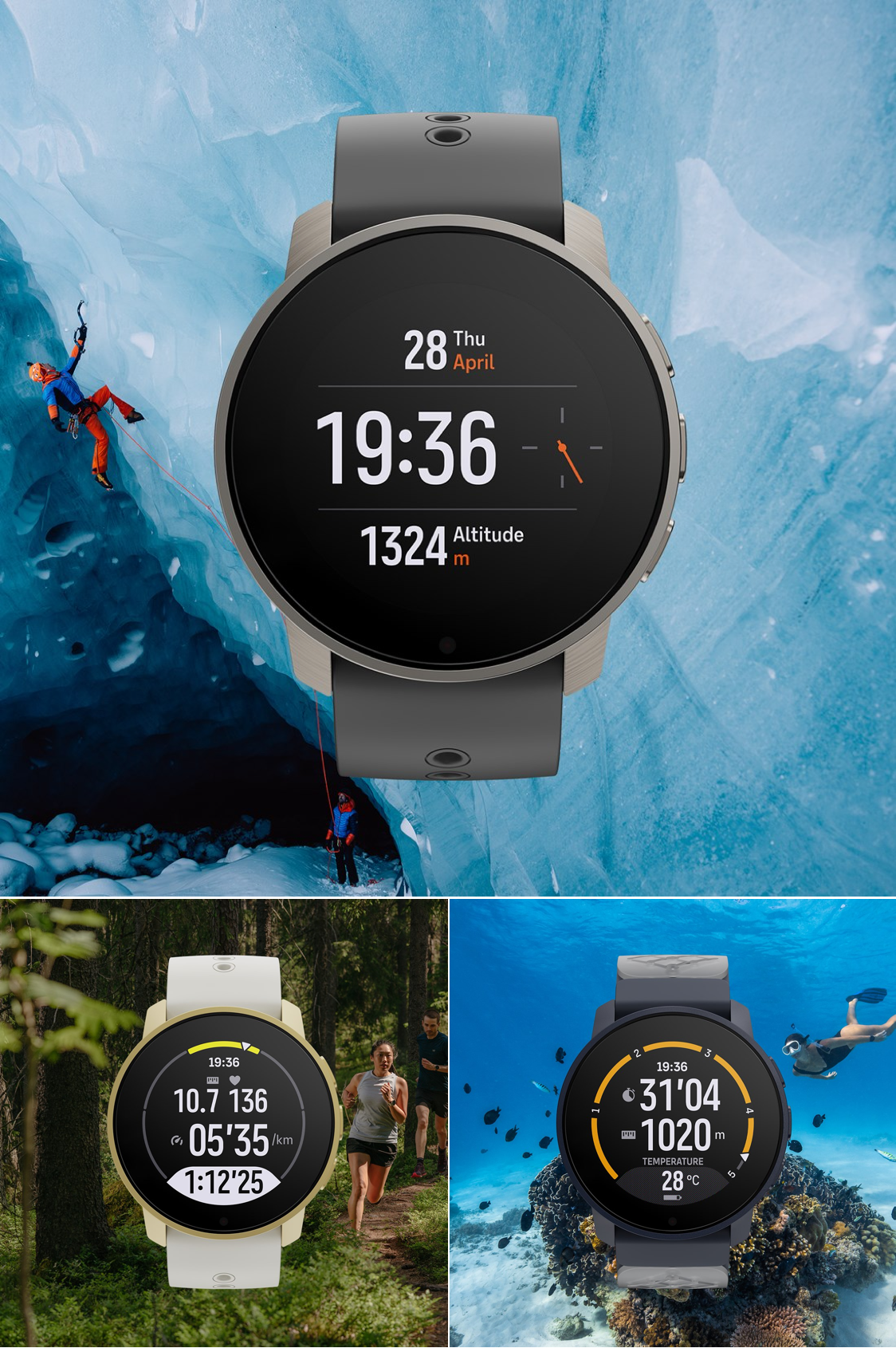 Suunto products with custom designed UI fonts